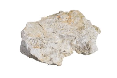 Beyaz izole arkaplanda kireçtaşı