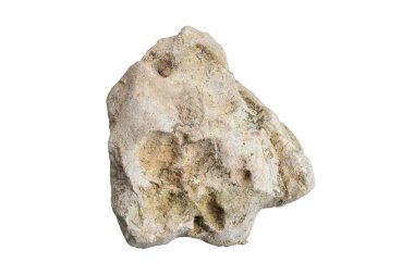 Beyaz izole arkaplanda kireçtaşı