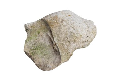 Beyaz izole arkaplanda kireçtaşı