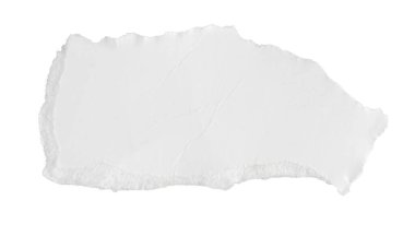 İzole edilmiş beyaz arkaplan üzerine beyaz bir kağıt parçası