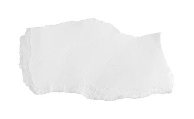 İzole edilmiş beyaz arkaplan üzerine beyaz bir kağıt parçası