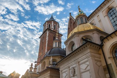 Krakow, Polonya - 08 Eylül 2024 Krakow 'daki Wawel Kraliyet Kalesi
