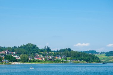 Czorsztyn reservoir in Niedzica in the Polish mountains clipart