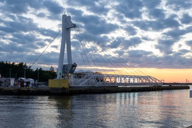 Ustka, Poland - June 25, 2024 - movable bridge in Ustka clipart