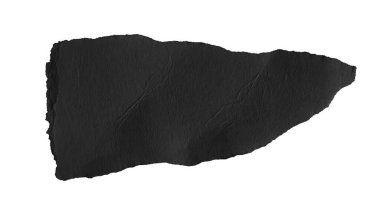 Beyaz izole bir arkaplan üzerinde siyah kağıt