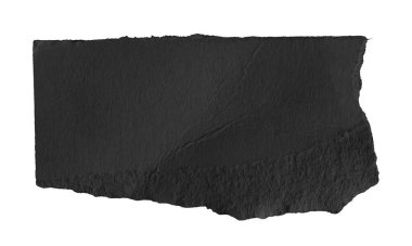 Beyaz izole bir arkaplan üzerinde siyah kağıt