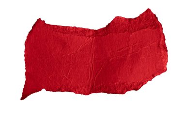 Beyaz izole bir arkaplanda kırmızı kağıt