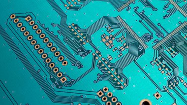 Mavi baskılı devre kartı. arkaplan veya doku