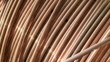 Görünür detaylara sahip bakır kablolar. arkaplan veya doku