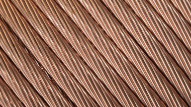 Görünür detaylara sahip bakır kablolar. arkaplan veya doku