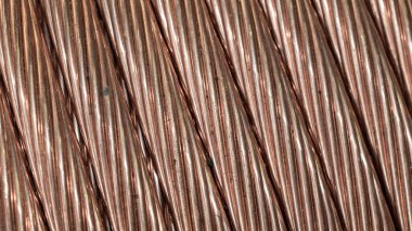 Görünür detaylara sahip bakır kablolar. arkaplan veya doku