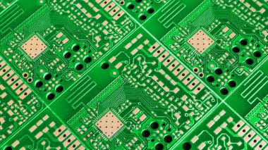 Yeşil baskılı devre kartı. arkaplan veya doku