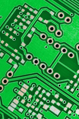Yeşil baskılı devre kartı. arkaplan veya doku