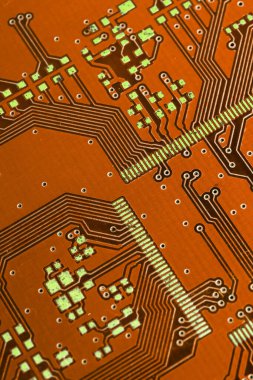 turuncu baskılı devre kartı. arkaplan veya doku