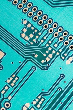 Mavi baskılı devre kartı. arkaplan veya doku