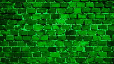 Görünür desenli yeşil tuğla duvar. arkaplan