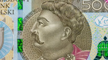 Görünür detaylarla 500 zlotluk Polonya banknotu