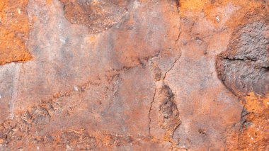 Turuncu bir tuğlanın görünür dokusu olan makro fotoğrafı. arkaplan