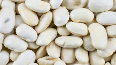 Beyaz fasulye taneleri görünür detaylarla