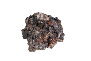 Beyaz izole zemin üzerinde volkanik kaya