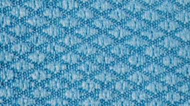 İlginç desenli mavi pamuk kumaş.