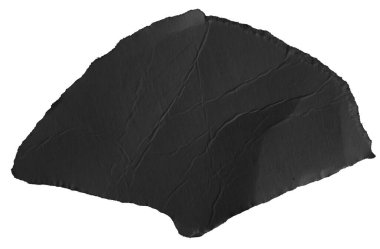 Şeffaf izole bir arkaplan üzerinde siyah kağıt parçaları.