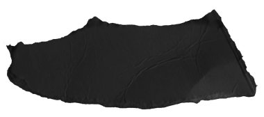 Şeffaf izole bir arkaplan üzerinde siyah kağıt parçaları.