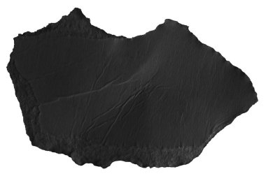 Şeffaf izole bir arkaplan üzerinde siyah kağıt parçaları.