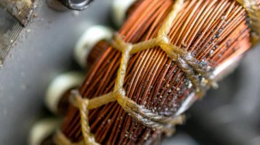 Motor devrelerindeki bakır teller. arkaplan