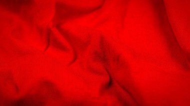 Kırmızı kırışık kumaş ve görünür detaylar. arkaplan