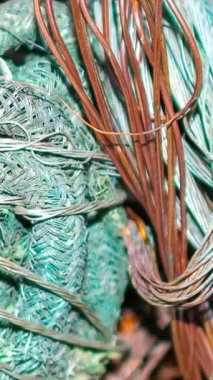 Görünür detaylara sahip bakır kablolar. arkaplan veya doku