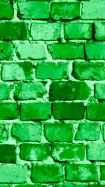 Görünür desenli yeşil tuğla duvar. arkaplan