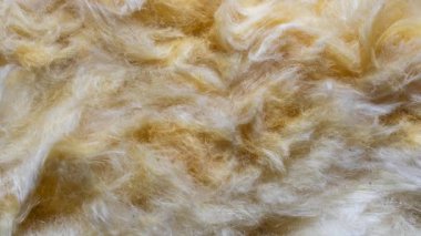 Görünür desenli sarı mineral yünü.