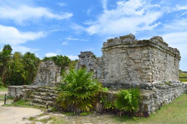 Tulum, Yucatan Yarımadası, Meksika 'daki antik Maya uygarlığının tarihi kalıntıları.