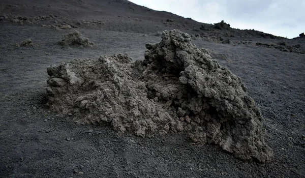 Escoria Volcánica Lava Color Gris Sobre Lecho Volcánico Del Volcán —  Fotos de Stock