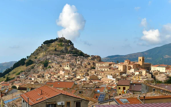 Mistretta Uma Antiga Cidade Região Italiana Sicília Vista Dos Telhados — Fotografia de Stock