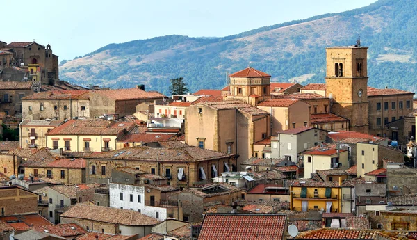 Mistretta Uma Antiga Cidade Região Italiana Sicília Vista Dos Telhados — Fotografia de Stock