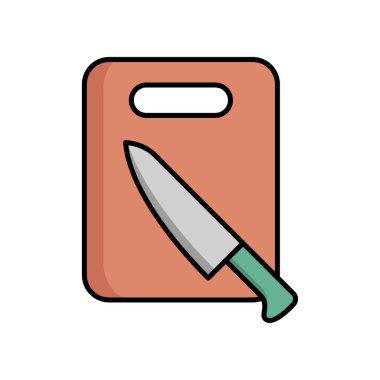 Kesme Tahtası Simgesi Vektör Tasarımı İllüstrasyonu