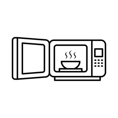 mikrodalga ikon vektör tasarımı çizimi