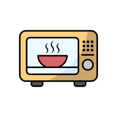 mikrodalga ikon vektör tasarımı çizimi