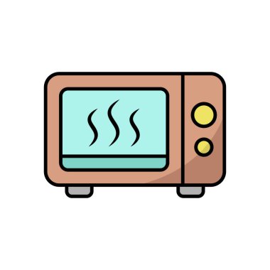 mikrodalga ikon vektör tasarımı çizimi