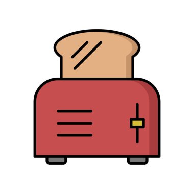Tost Makinesi Simgesi Vektör Tasarımı Çizimi