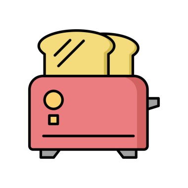 Tost Makinesi Simgesi Vektör Tasarımı Çizimi