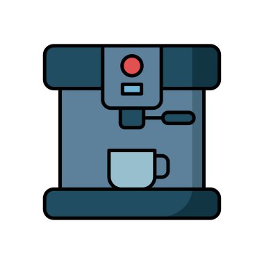Kahve makinesi simge vektör tasarımı