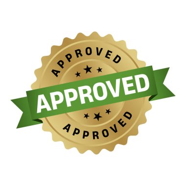 Altın onaylı pul. Onaylanmış Kurdeleli Yuvarlak İşaret