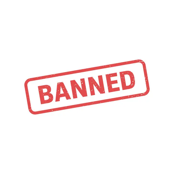 禁止发行的邮票 禁止使用的Grunge广场标志 — 图库矢量图片