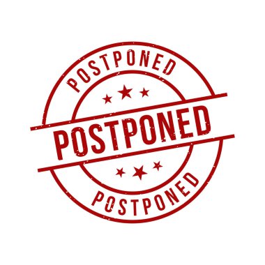 Postponed Stamp,Postponed Grunge Round Sign clipart