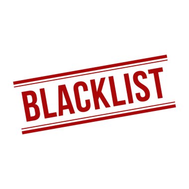 Blacklist Stamp,Blacklist Square Sign clipart