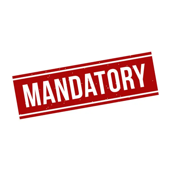 Mandatory Stamp Mandatory Grunge Square Sign — Stock Vector