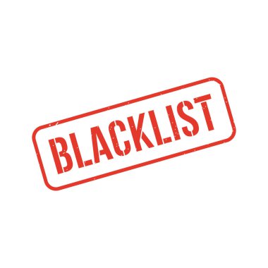 Blacklist Stamp, Blacklist Grunge Square Sign clipart